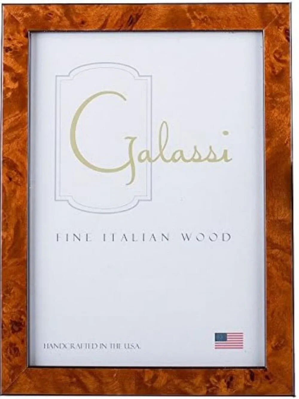 Handcrafted Italian Wood Photo Frame, Chestnut Burl, 8x10, USA Made, Elegant